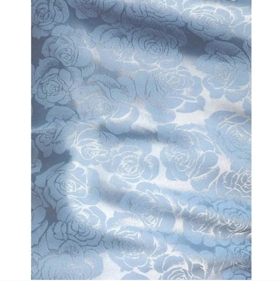 Lulus Blue Satin Jacquared Dress - Picture 3 of 6